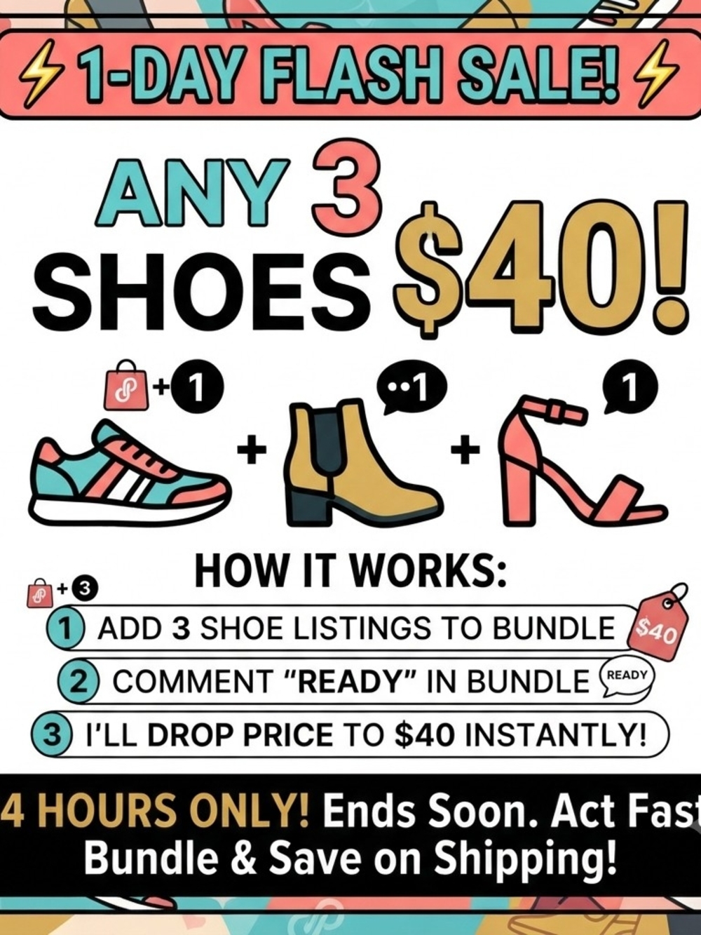 🤩Flash Sale🔥 - Mystery BUNDLE OF  3 Shoes $40